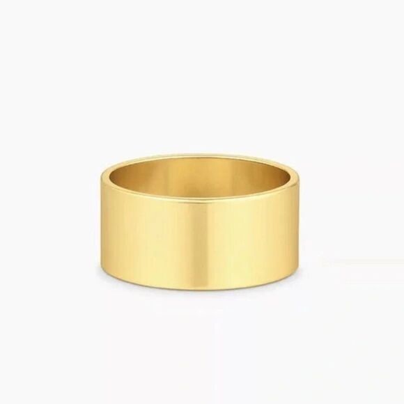 NEW Gorjana 18k Gold 6 Brass Rose Ring Cigar Band Thick Stacking Layering Stack - Picture 1 of 10